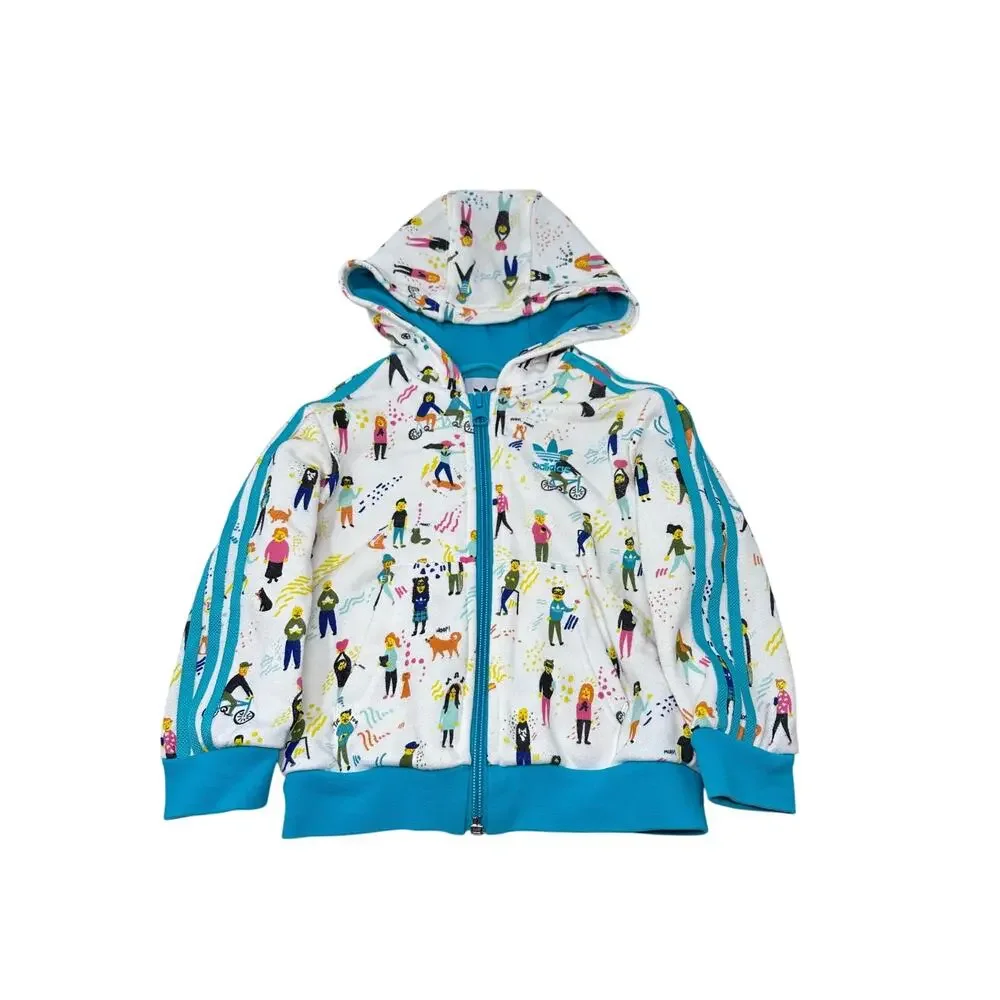 Adidas Hoodie Set Hi Res Aqua with joggers size 12-18 months - Picture 3 of 11